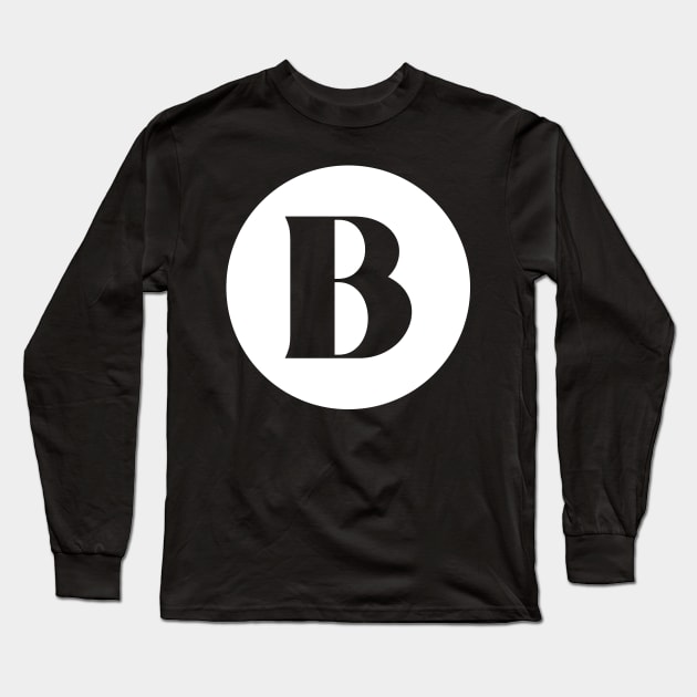 B (Letter Initial Monogram) Long Sleeve T-Shirt by n23tees